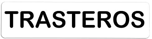 Becral® - Señal adhesiva de PVC TRASTEROS | Placa puerta PVC BLANCO | Señal informativa | Cartel Puerta 200X50mm