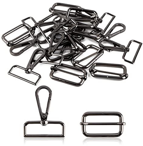VINFUTUR 20 Stücke Drehverschlüsse Schlüsselanhänger Schiebeschnalle Gurtschieber 38mm für Handtasche Rucksack Tasche Zubehör