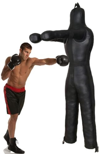 Hängande grapplingdocka, judo-bokssäckdocka, MMA-brottningsdocka, grappling stående sittande liggande och kasta, för kampsportsboxning Karate-träning, OFYLLD (Color : B Black, Size : 170cm)