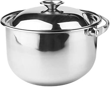 NAMOARLY Stainless Steel Soup Pot with Lid Multipurpose Heat Resistant Stewing Pan for Gas and Induction Cookers Flat Bottom for Even Heating Safe Handle for Home and Restaurant Use