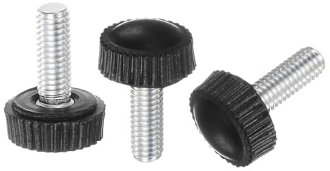 QUARKZMAN 30 Stück Rändelschraube M5 x 14mm Flügelschrauben mit Gewinde, Rundkopf Klemmschrauben Befestigungsschraube Klemmknöpfe Drehknopf für Möbel Modellbau Maschinen Geräte, Schwarz
