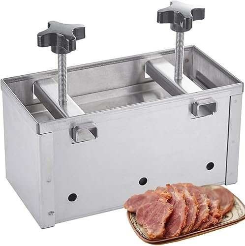 CMHYBS Ham Press Mould, Stainless Steel Meat Press Mould, Hamburger Patty Maker with Twin-Screw Pressurization Device, for Stuffed, Burgers, Slider, Barbecue, Griling, Beef (Size:5kg)