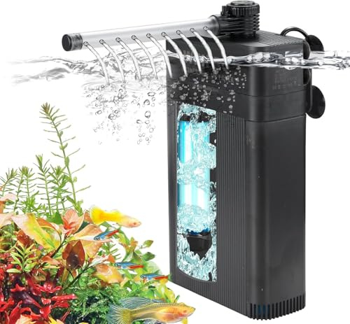 Weipro Fish Tank Filter for 10-40 Gallon Tank, U-V Aquarium Filter Rainfall Submersible Green Clean Machine (TU-900(for 40-150 Gallon Tank))