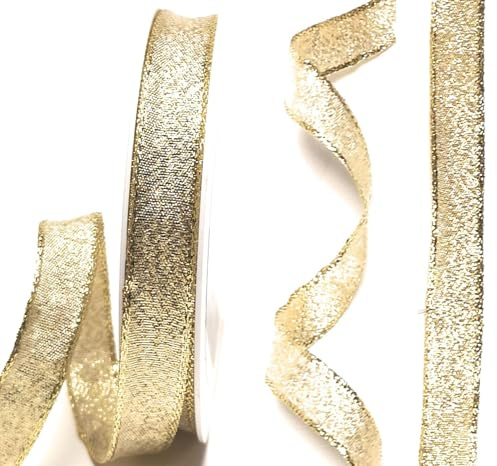 s.dekoda Brokatband 25m x 15mm Gold Schleifenband Dekoband Brokat Geschenkband