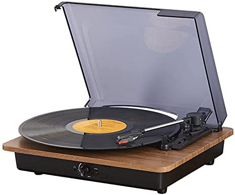 LXYDPZ Tourne-Disque Vinyle Bluetooth Platine Vinyle Vintage à 3 Vitesses avec Haut-parleurs stéréo Phonographe nostalgique Portable Enregistreur à Bois