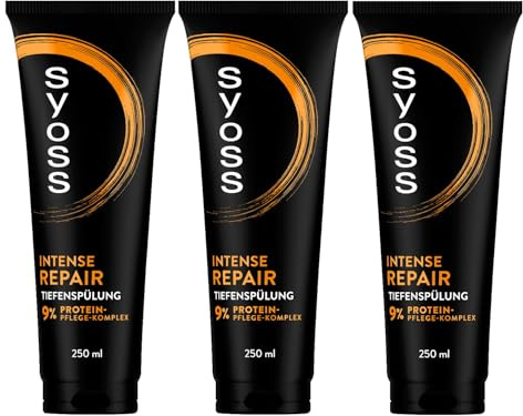 Syoss Tiefenspülung Repair (3x 250 ml), reichhaltige Spülung repariert alle Ebenen der Haarfasern, Haarspülung für geschmeidiges & widerstandsfähiges Haar