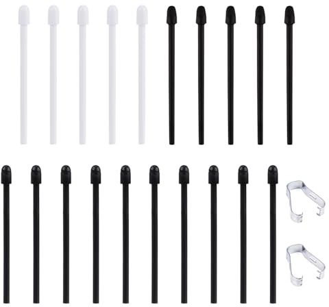 XIHIRCD 20stk Ersatzspitzen für Maker-Stifte für BOOX, 2 Materialien Ersatzspitzen für Eingabestifte mit 2stk Pinzetten Kompatibel mit Boox Pen Plus Pen2 Pro Max Lumi2 Note Air2 Note 5 Nova Air C