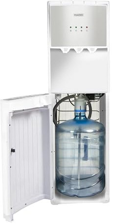 Igloo Bottom Load Water Cooler Dispenser - Hot, Cold, or Room-Temperature Water - Holds 3 or 5 Gallon Bottles - Child Safety Lock - Perfect for Homes, Kitchens, Dorms - White Stainless