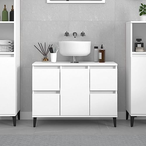 badezimmer unterschrank schubladen,waschbecken mit unterschrank 70cm,Waschbeckenunterschrank Weiß 80x33x60 cm HolzwerkstoffGeeignet für Bäder, beachten Sie die ausführlichen Informationen