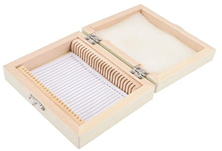 MUSISALY Holz-mikroskop-objektträgerbox Mit Fächern Langlebiger Biologischer Präparat-aufbewahrungsbehälter Natürlicher Holzhalter Für Labor Und Mikroskop-schnitte