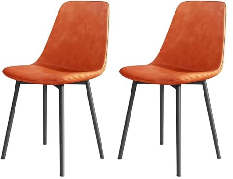 Bequemer gepolsterter Ledersessel mit schwarzer Eisenhalterung, Schreibtischstuhl/Freizeitstuhl, Sitzhöhe 48 cm, modernes und stilvolles Design (Farbe: Schwarz)