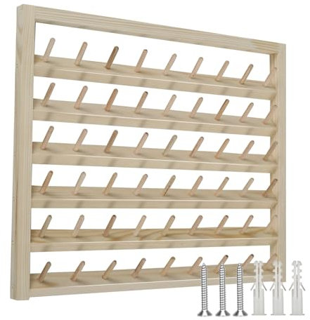 Spulenhalter 48/54 Holz-Spulenset mit Tiermotiv, Garnspulenhalter, Heimstickerei-Klapprahmen, Multi-Organizer, Aufbewahrungsregal, Näh-Aufbewahrungswerkzeug FüR Stickerei, Quilten, NäHen(48 axis)