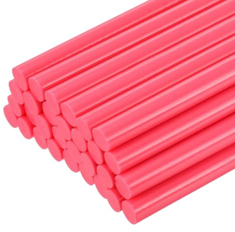 QUARKZMAN 30Pz Stick Colla a Caldo Dimensioni Standard 11mm x 200mm Colla a Caldo Bastoncini Grandi e Molto Adesivi per Pistola per Colla, Rosso Chiaro