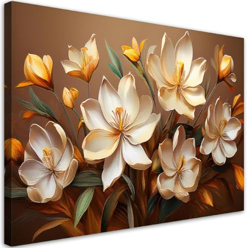 Feeby Quadro su Tela Non Tessuta - Stampa Su Tela - Composizione floreale boho - 120x80 cm - Decorazione Murale - Moderno Soggiorno - quadri moderni soggiorno - poster