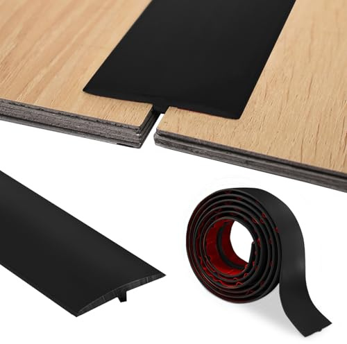 PVC Profilé en T Barre de Seuil, Profilé de Transition Autocollant, 5cm x 200 cm, Pour Seuils de Porte et Sols de Raccordement