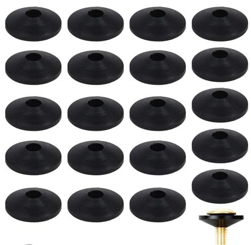 20 Pieces of Black Water Tank Screw Sealing Ring, Rubber Sealing Gasket, Tapered Gasket, Toilet Hinge Accessories.