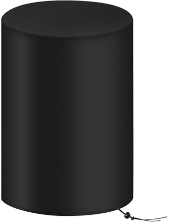 Housse de tonneau de pluie de 180 litres – Housse de seau à pluie avec cordon de serrage | Anti-poussière, réglable, protection contre les intempéries pour équipement de terrasse, pelouse, cour