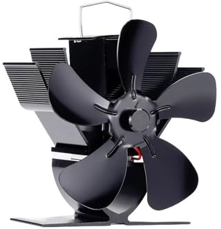 GHHZML Stove Fan 5 Blade Heat Powered Stove Fan Mini Fireplace Log Wood Burner Quiet Heater Efficient Distribution(Fireplace Fan)