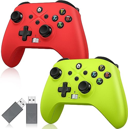 Gamrombo 2Pack 2.4G Wireless Controller Compatible with X/box Series X/S/X/box One/X/box One S/One X, PC with Turbo/Marco/Vibration/3.5mm Headphone Jack