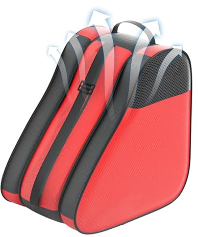 Tyinerc Schlittschuhtasche für Damen – Skating-Tasche mit 3 Fächern mit verstellbarem Schultergurt, atmungsaktiver Rücken für Outdoor-Ausrüstung, Helm, Ski, Sportausrüstung, Outdoor, Schuhe