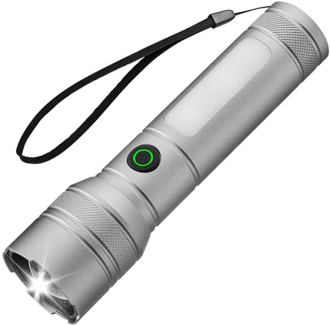 Shengliantianyi LED Torch Battery Powered, Super Bright Hand Flashlight, Adjustable Focus, Water Resistant, Lightweight Small Torch for Power Cut, Camping, Dog Walking