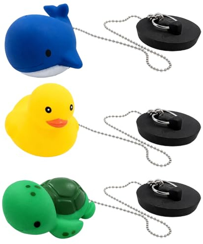 3 Stück Stöpsel Badewanne, 45mm Gummistöpsel Waschbecken, Badewannenstöpsel Gummi, Universal Badewannenstopfen mit Kette, Praktischer Stöpsel Für Spülbecken, für Badewanne Und Waschbecken