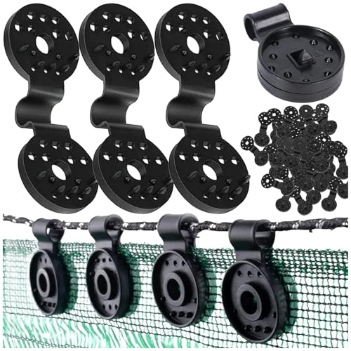 Seutmrou 100 Pièces Clips de Fixation du Filet d'ombrage, Clips de Fixation pour Bache, Clips Plastiques pour Toile d'ombrage, avec Œillet, pour Filet D'ombrage Toile de Clôture Tissu Coupe-Vent Serre