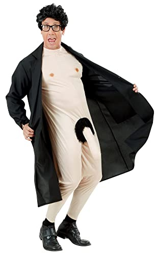 W WIDMANN MILANO Party Fashion - Exhibitionist Kostüm Set | Mit sexy Overall und Morgenmantel für Karneval, Mottoparty und Junggesellenabschied