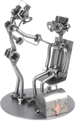 metalman24 Schraubenmännchen Arzt Doktor Allgemeinarzt - Handarbeit Geschenkidee Metallfigur Metallmännchen Stahlfigur Schraubenmännle - Deko für Büro & Zuhause