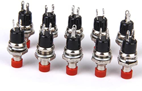 10 X Mini Interruttore Di Pulsante Momentaneo Per Modellismo Ferroviario Hobby, Rosso
