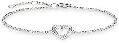 Thomas Sabo Damen Armband Herz Zirkonia 925 Sterling Silber A1553-051-14-L19,5v