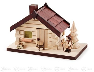 Rudolphs Schatzkiste Räuchermann Räucherhaus mit Waldarbeiter Breite x Höhe x Tiefe 18 cmx11 cmx11 cm NEU Erzgebirge Rauchmann Räucherfigur