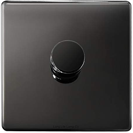 LED Dimmer Switch Black Nickel Screwless Finish 1 Gang Single Pole 5w-100w N352GME