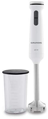 Grundig BL 6840 Stabmixer, 600 W mit Edelstahl 4-fach Messer, 1 L Messbecher, Weiß/Schwarz