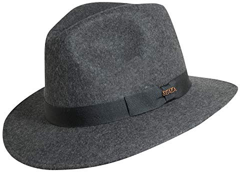 Scala Classico Men's Crushable Felt Safari Hat Charcoal