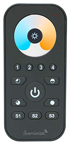 iluminize Fernbedienung Mini mit Touchlink für Duo-weiße (CCT) LEDs, 4 Zonen | Zigbee kompatibel (für Duo-weiße LEDs)
