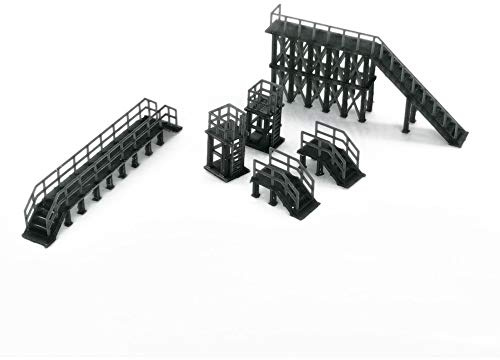 Outland Models Juego de escalera y plataforma industrial para paisaje ferroviario escala 1:160 N