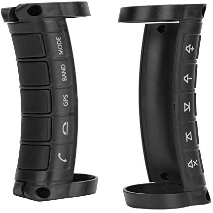 Bouton de Commande au Volant, Forme de Demi-Lune Noire Télécommande Universelle pour Voiture Radio sans Fil Bluetooth Direction Boutons de Navigation DVD Contrôleur, Intérieur Automobile,Volant