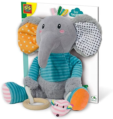 SES Creative 13114 - Olfi Sensory Elefant, Sensorisches Kuscheltier für Babys ab 3 Monate