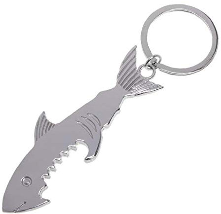 TOSSPER Shark Bottle Opener Keychain Shaped Zinc Alloy Beer Bottle Opener Women Men's Key Ring Unique Gift