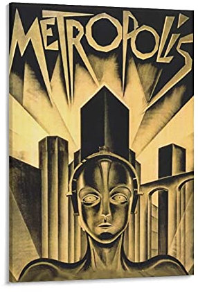 RUIFEN Metropolis-Poster, Science-Fiction-Leinwandbild, Wandposter, Kunstdruck, Poster, Raumaufhängung, modernes Heimdekor, 40 x 60 cm