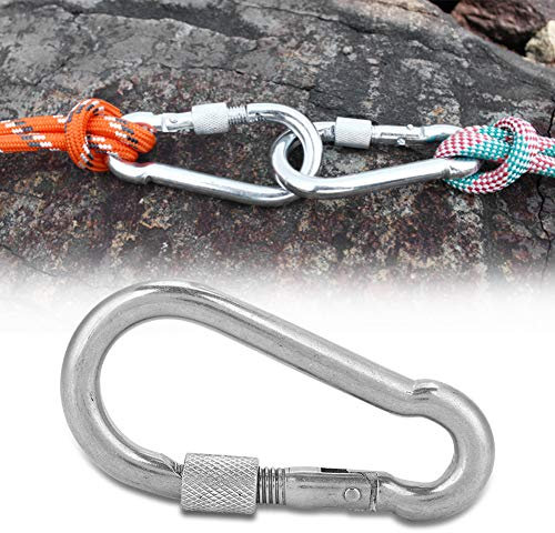 Alvinlite Heavy Duty Carabiner Key Ring Carabiner Hook Diameter Stainless Steel Snap Hook Climbing Hook, Kletterkarabiner Karabinerhaken,Klettern karabiner Clips für Bandschlinge,Schaukel(M6)
