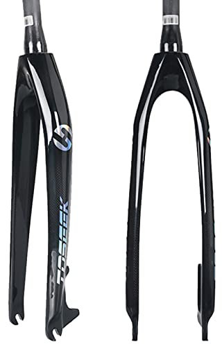 Carbon Fahrradgabel 1-1/8 26/27.5/29 Scheibenbremse schwarz Glänzende OberflächeStarrgabel MTB Mountainbike Vordergabel FahrradzubehöR,26ER