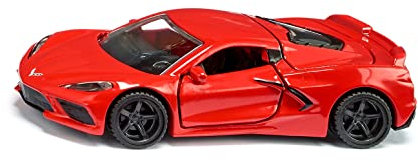 siku 2359, Chevrolet Corvette Stingray, Spielzeug-Auto, 1:50, Metall/Kunststoff, Rot, Motorhaube und Türen zum Öffnen, Wechselbare Räder