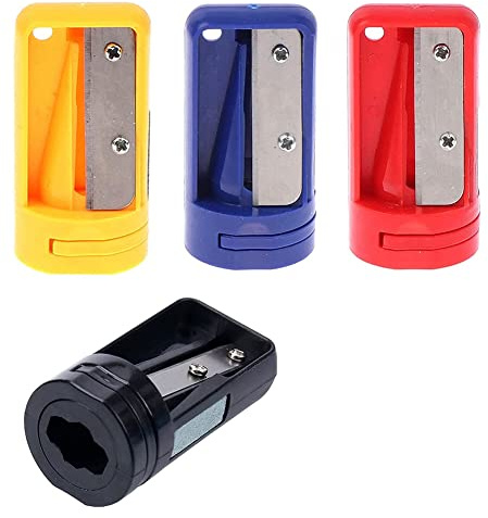 Bleistift Spitzer - 4 Pack Manueller Bleistift für Flache Zimmermann Stifte, Tragbares Spitzer