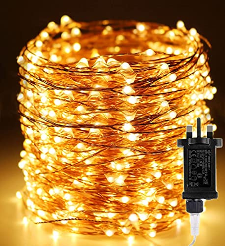 Christmas Tree Lights Copper Wire, 164FT 50M 500 LED Warm White, Indoor & Outdoor Decorations Xmas String Light 8 Modes Waterproof Twinkle Fairy Light for Trees,Party,Room,Garden,Home,Wedding Decor