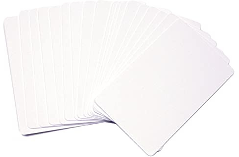 50pcs de PVC Blanco Tarjetas de identificación de plástico, Tarjetas de Visita en Blanco, Tarjetas de identificación de PVC CR80 (tamaño de Tarjeta de crédito)