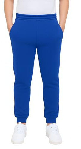 KHIM Chándal Deportivo para Niños y Niñas, Pantalón de Jogging para Niños Unisex, azul real, 13-14 años