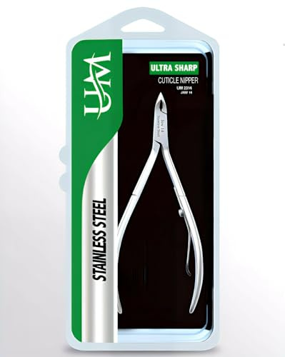 UM Supplies Cuticle Trimmer | Hangnail Remover | Extremely Sharp | Professional Cuticle Nippers | Stainless Steel | Cuticle clippers | Pedicure Manicure Tool (jaw 14) 5mm