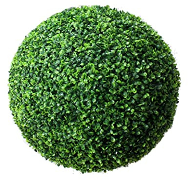 Obelunrp Boxwood Balls, 30cm Artificial Boxwood Leaf Balls, Plastic Plant Topiary Ball Ornament, Realistic Plant Hanging Ball Decor for Indoor Outdoor Garden Shopping Mall